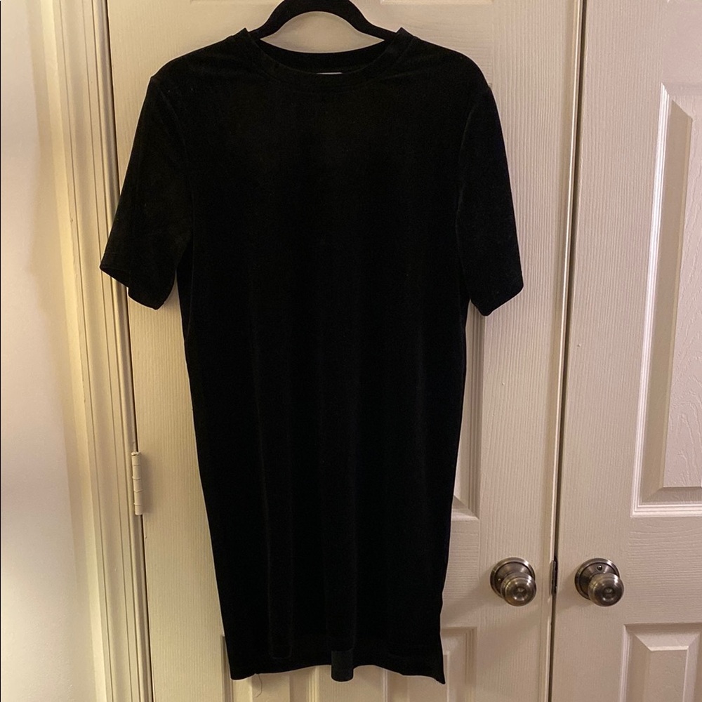 Mudpie velvet black shift dress
